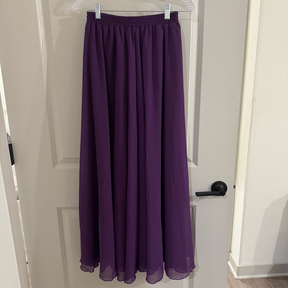 Women's Purple Chiffon Maxi Skirt